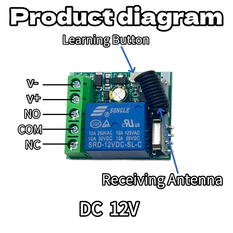 433Mhz DC 12V 6V-30V 1CH Unive - 433Mhz Receiver Module recension och pris